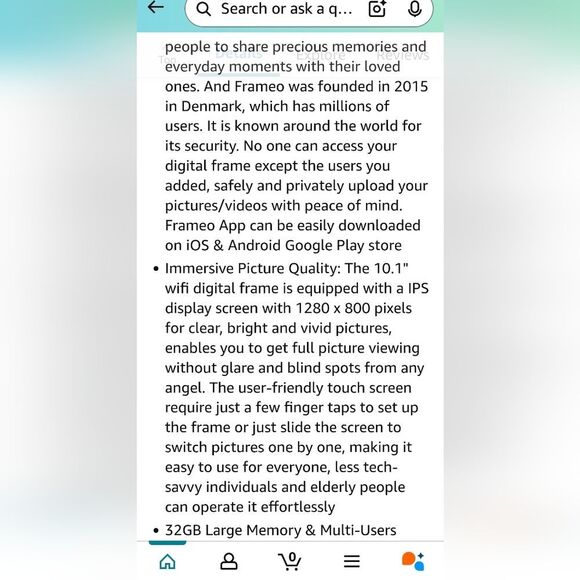 Artikl Frameo Classic WiFi Enabled Digital Photo Frame 10.1'' -Black - Picture 6 of 15